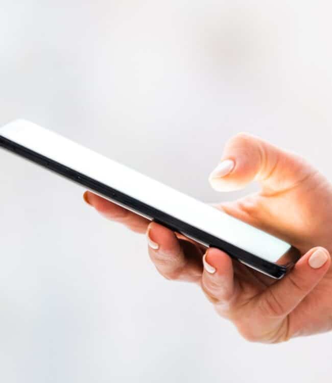 hand holding mobile phone